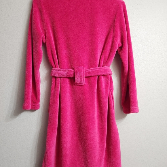 Ulta Beauty Robe S/M Bright Pink Soft Plush Bath Wrap Belted With Sparkles - Picture 7 of 9